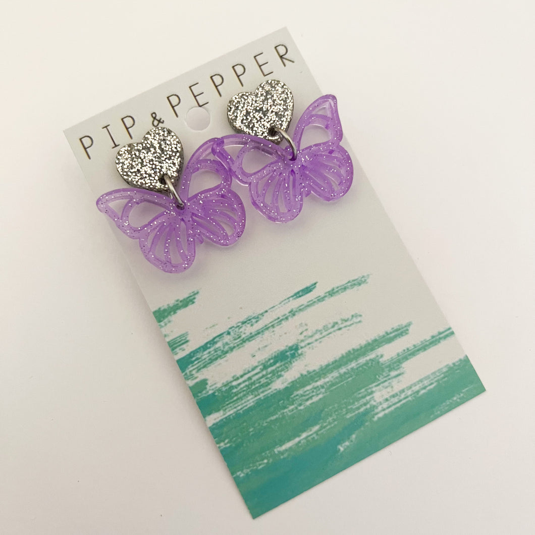 Mini Butterfly Dangles (purple)