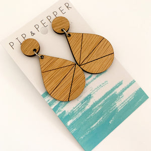 Blank Bamboo Earrings (Paint Your Own) Geo Drops