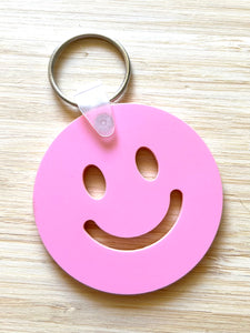 Smiley Face Keychain (pink)
