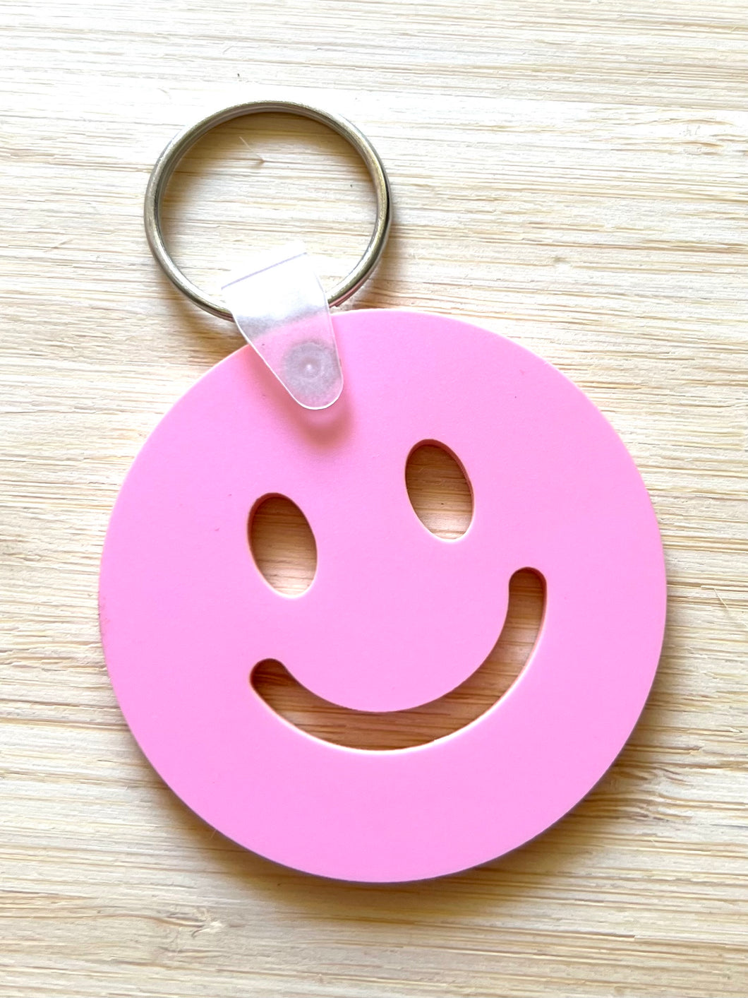 Smiley Face Keychain (pink)