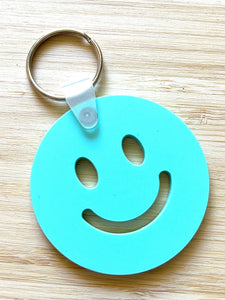 Smiley Face Keychain (teal)
