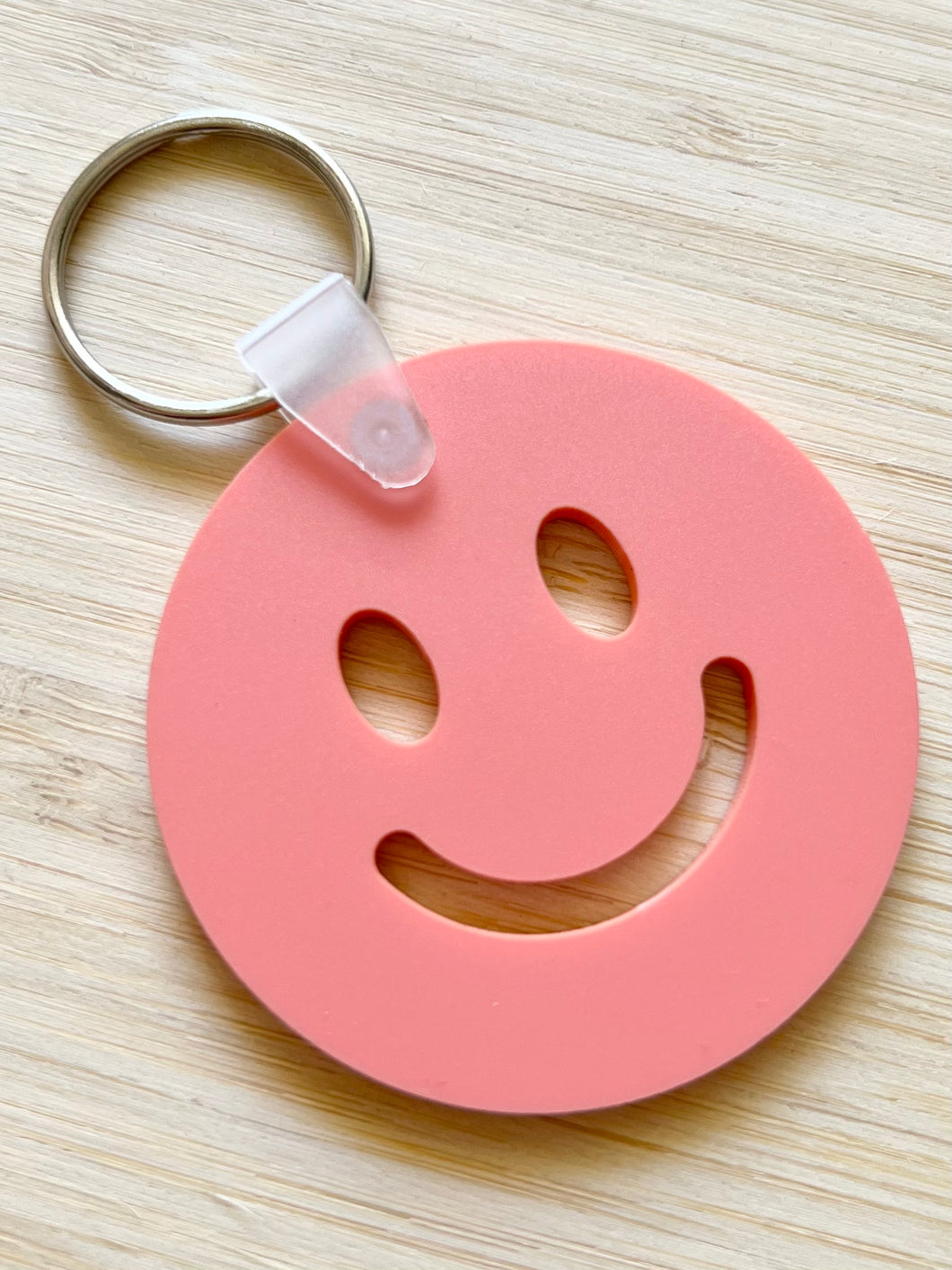 Smiley Face Keychain (Raspberry)