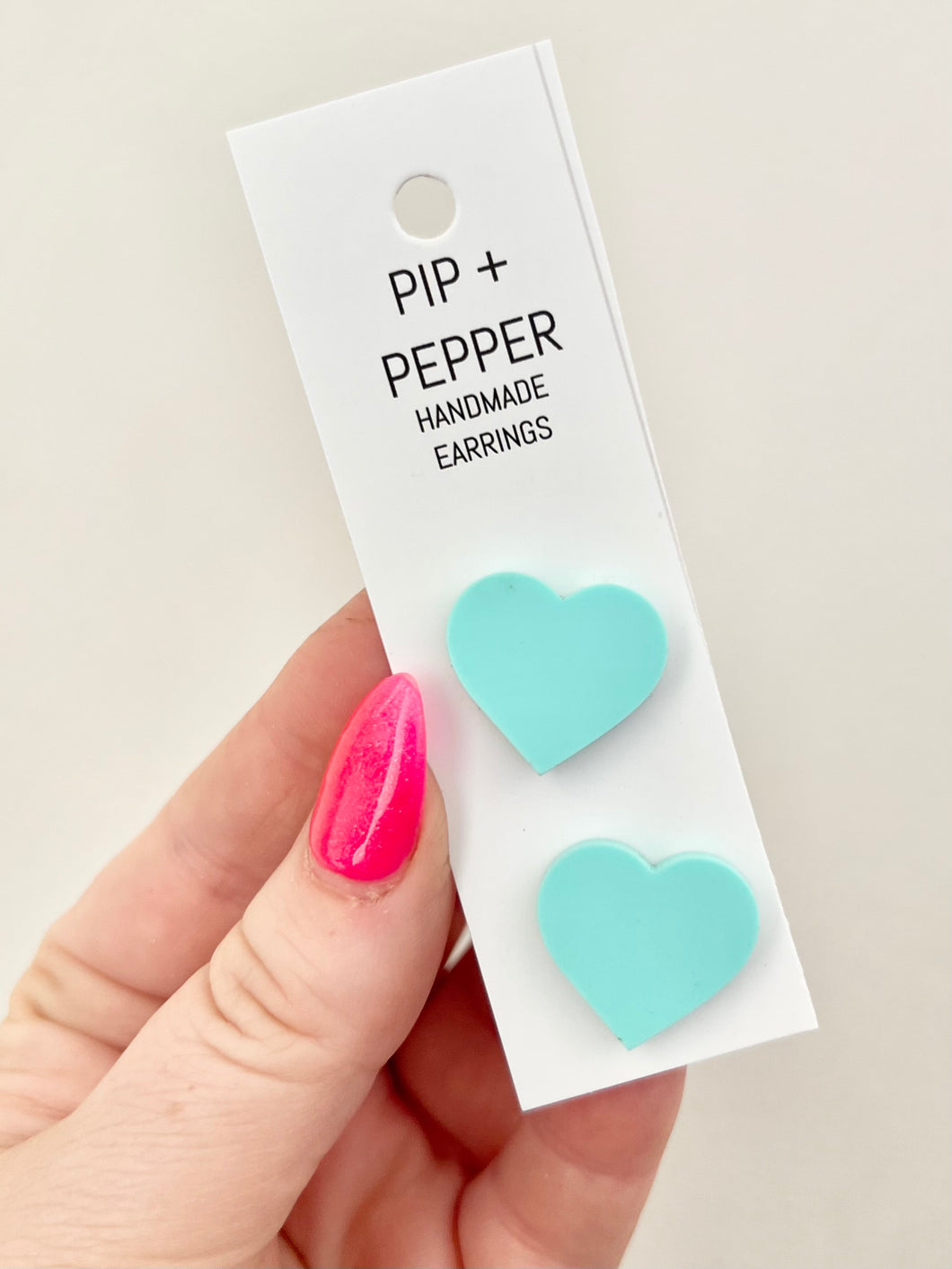 Bubble Hearts Studs (Teal)
