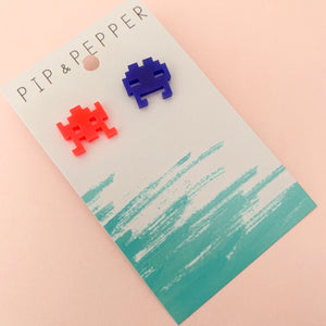 Space Invader Studs (Red/Blue)